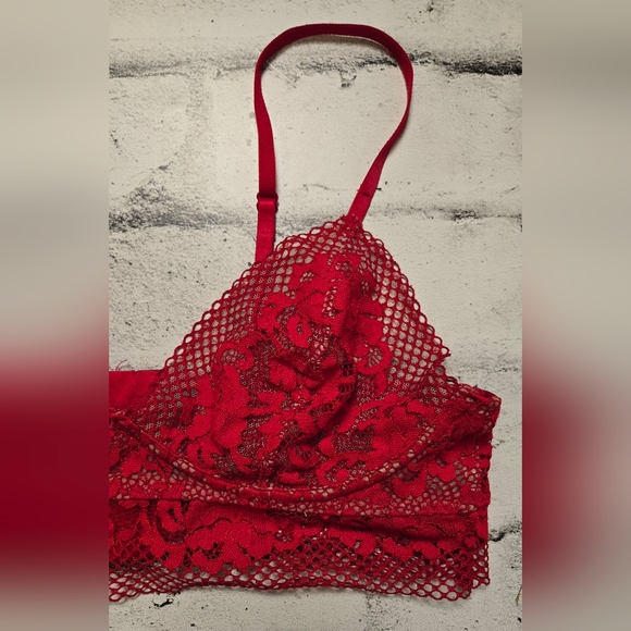 La Senza Red Lace Longline Bralette Underwire Sheer Size M - Picture 4 of 13